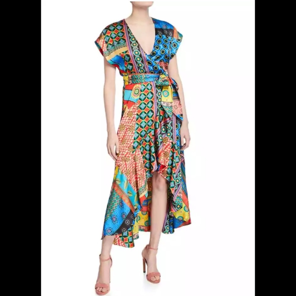Alice + Olivia “Dani” Tribal-Print Kimono Wrap Dress—NWT